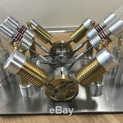 Hot Air Stirling V4 Engine Model Toy Mini Electricity Power Generator Motor Toy
