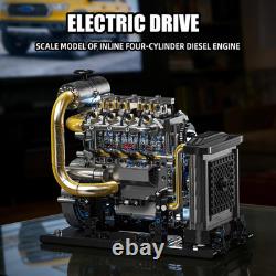 Inline 4-Cylinder Diesel Engine Model Kit With Motor 1029 Pcs STEM