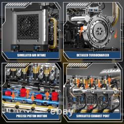 Inline 4-Cylinder Diesel Engine Model Kit With Motor 1029 Pcs STEM