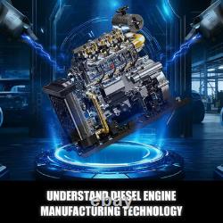 Inline 4-Cylinder Diesel Engine Model Kit With Motor 1029 Pcs STEM