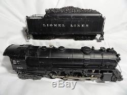 Lionel 726 1946 Smoke Bulb Model Engine With High Stack Motor & 2426W Cast Tender