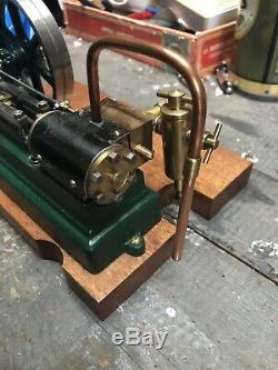 Live Steam Stuart Model Horizontal Engine On Wooden Base
