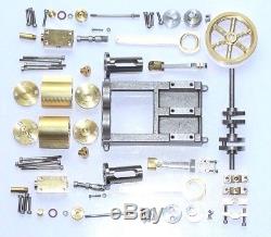 Live Steam Twin Cylinder Mill Model Steam Engine Fully Machined Metal Kit