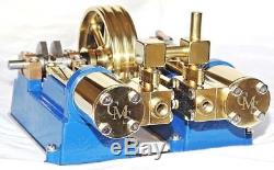 Live Steam Twin Cylinder Tandem Mill Model Steam Engine Fully Machined Metal Kit