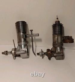 Lot Of 2 Vintage Brown Junior Motor D Model Plane Engine Control Line