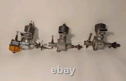 Lot Of 3 Vintage Victor Rocket Motor. 45 RC Model Airplane Engine Spark Ignition