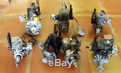 Lot Of 7 Gasoline Ignition Model Airplane Engines / Motors / Rc / Control Line