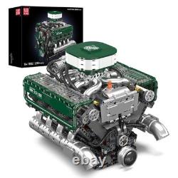 MOC V8 Engine Model Kit 2250+ PCS Building Blocks Battery & Motor Included