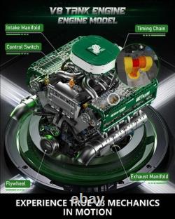 MOC V8 Engine Model Kit 2250+ PCS Building Blocks Battery & Motor Included