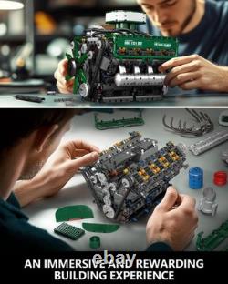 MOC V8 Engine Model Kit 2250+ PCS Building Blocks Battery & Motor Included