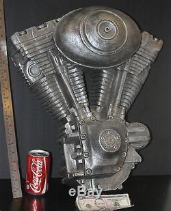 MOTORCYCLE ENGINE CUT AWAY MODEL 20 twin motor display wall sculpture vintage