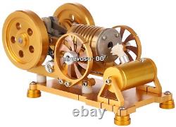 Mechanical Hot Air Stirling Steam Motor Engine Model Kit Physical Toy Double Fan