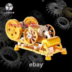 Mechanical Hot Air Stirling Steam Motor Engine Model Kit Physical Toy Double Fan