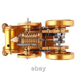 Mechanical Hot Air Stirling Steam Motor Engine Model Kit Physical Toy Double Fan
