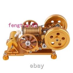 Mechanical Hot Air Stirling Steam Motor Engine Model Kit Physical Toy Double Fan