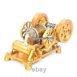 Mechanical Hot Air Stirling Steam Motor Engine Model Kit Physical Toy Double Fan