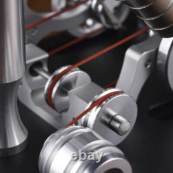 Metal 2-Cylinders Parallel Bootable Stirling Engine Motor Model For Collect Gift