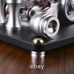 Metal 2-Cylinders Parallel Bootable Stirling Engine Motor Model For Collect Gift