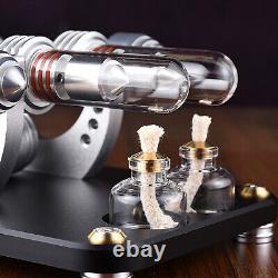 Metal 2-Cylinders Parallel Bootable Stirling Engine Motor Model For Collect Gift