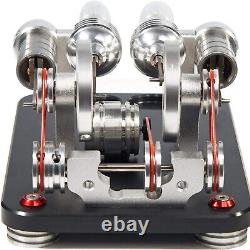 Metal 2-Cylinders Parallel Bootable Stirling Engine Motor Model For Collect Gift