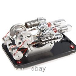 Metal 2-Cylinders Parallel Bootable Stirling Engine Motor Model For Collect Gift