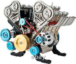 Metal V8 Engine Model Mechanical Engine Science Experiment Physics Toy Gift New