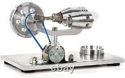 Mini Hot Air Stirling Engine Motor Model Gift Educational Toy Kit With LED Light