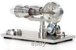 Mini Hot Air Stirling Engine Motor Model Gift Educational Toy Kit With LED Light