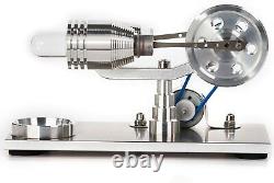 Mini Hot Air Stirling Engine Motor Model Gift Educational Toy Kit With LED Light