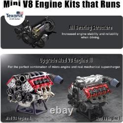 Mini V8 Engine Kit Working Model Electric Supercharger DIY RC