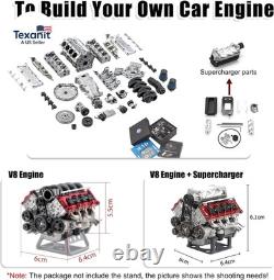 Mini V8 Engine Kit Working Model Electric Supercharger DIY RC
