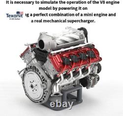Mini V8 Engine Kit Working Model Electric Supercharger DIY RC