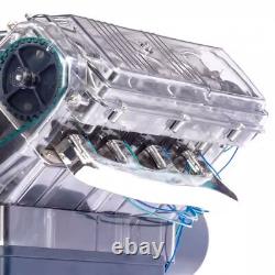 Mini V8 Engine Model Kit That Runs Mechanical Assembly DIY Toy With Bracket