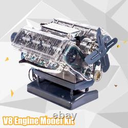 Mini V8 Engine Model Kit That Runs Mechanical Assembly DIY Toy With Bracket