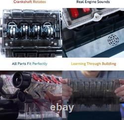 Mini V8 Model Engine Kit, Visible V8 Mini Engine Kit That Works 270 STEM Parts
