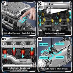 Mini V8 Twin Turbo Engine Model Kit That Works 2899+ PCS Build Your Own Vis