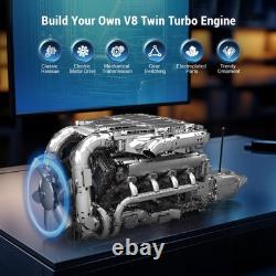 Mini V8 Twin Turbo Engine Model Kit That Works 2899+ PCS Build Your Own Vis