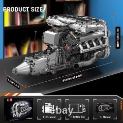 Mini V8 Twin Turbo Engine Model Kit That Works 2899+ PCS Build Your Own Vis