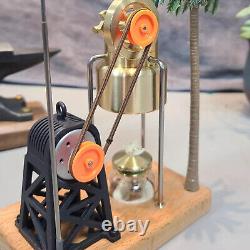 Mini Vintage Live Steam Engine Model With Brass Boiler Generator Motor Gift Toy