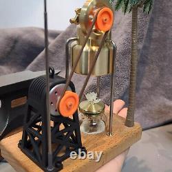 Mini Vintage Live Steam Engine Model With Brass Boiler Generator Motor Gift Toy