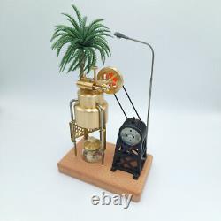 Mini Vintage Live Steam Engine Model With Brass Boiler Generator Motor Gift Toy