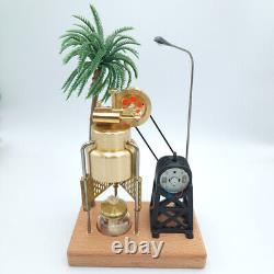 Mini Vintage Live Steam Engine Model With Brass Boiler Generator Motor Gift Toy