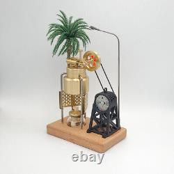 Mini Vintage Live Steam Engine Model With Brass Boiler Generator Motor Gift Toy