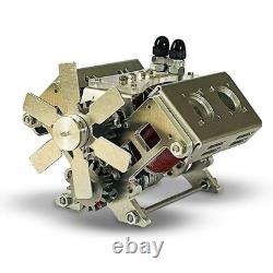 Miniature all-metal strong magnetic piston four-cylinder engine model, DC motor