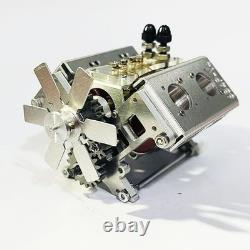 Miniature all-metal strong magnetic piston four-cylinder engine model, DC motor