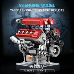 Motorized V8 Engine Model Kit 1101 Pieces, Perfect Stem Learning Toy