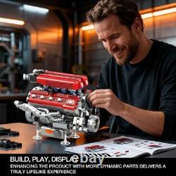 Motorized V8 Engine Model Kit 1101 Pieces, Perfect Stem Learning Toy