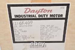 NEW Dayton, Model 6K409, 6K409C, Industrial Duty Motor, 1 HP, 1425 RPM, 110/220