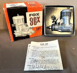 New Vintage Fox 36X Model Airplane Engine. 36 Glow Motor CL Box & Manual