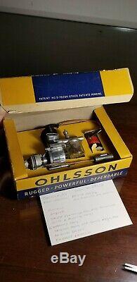 Nib Ohlsson 23 Motor Vintage Ignition Model Airplane Engine O&r. 23 Complete